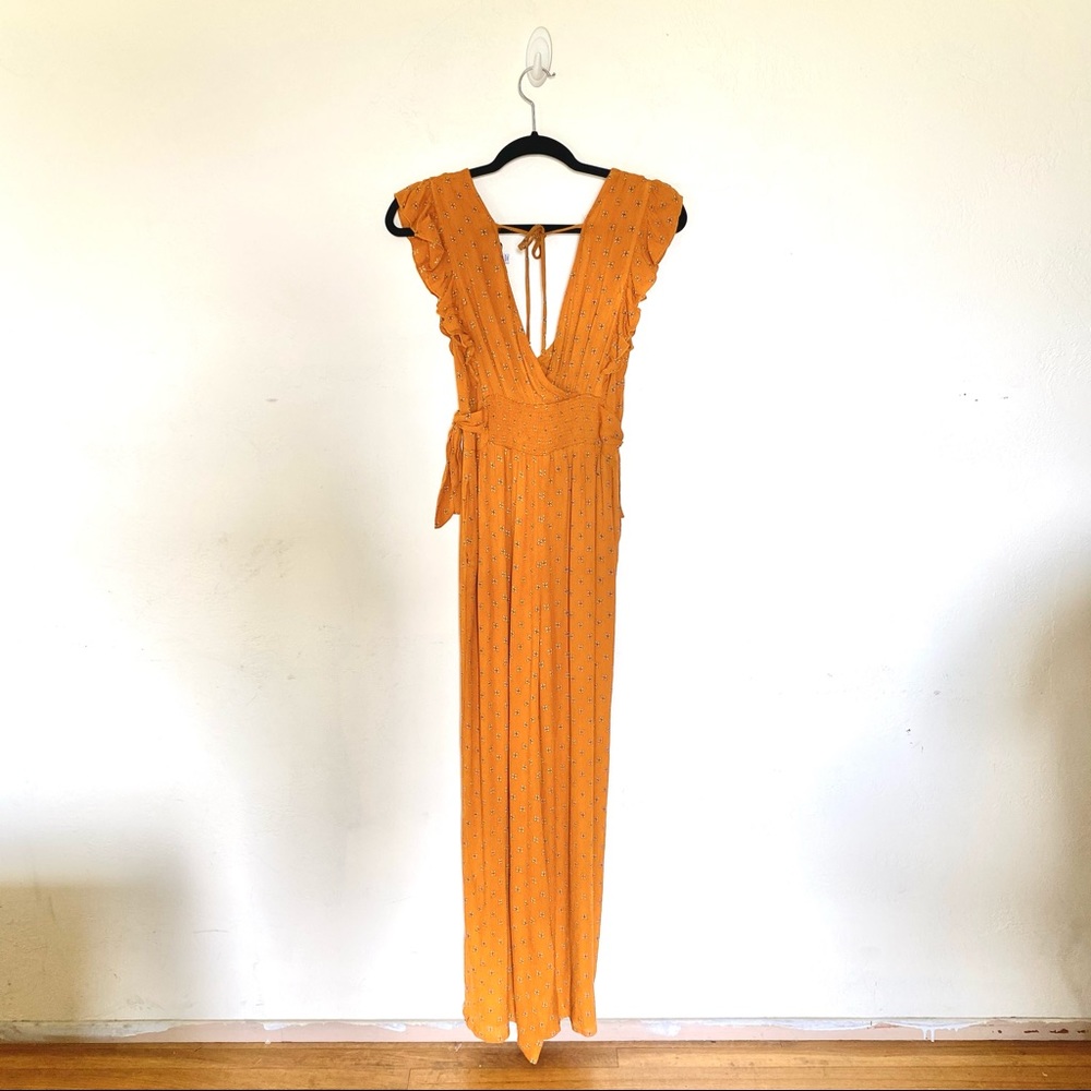 Patrons of Peace Floral Rust Jumpsuit with Pockets